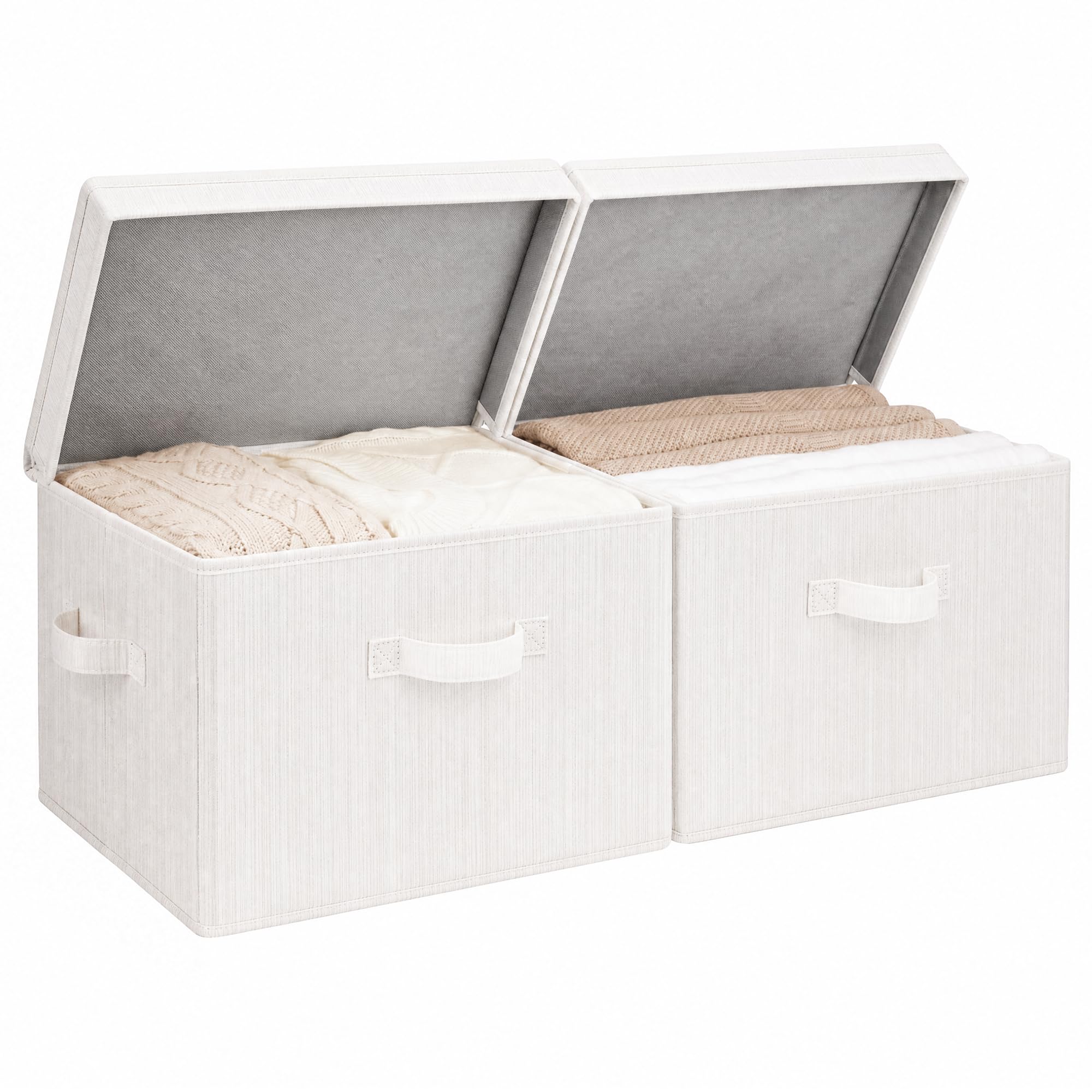 StorageWorks Fabric Storage Bins with Lids, Closet Storage Bins