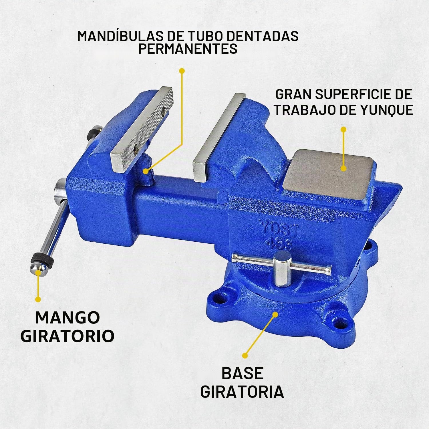 Yost Tools Yost 455, tubería combinada de 5.5 pulgadas y tornillo de banco, azul, 5.5 pulgadas