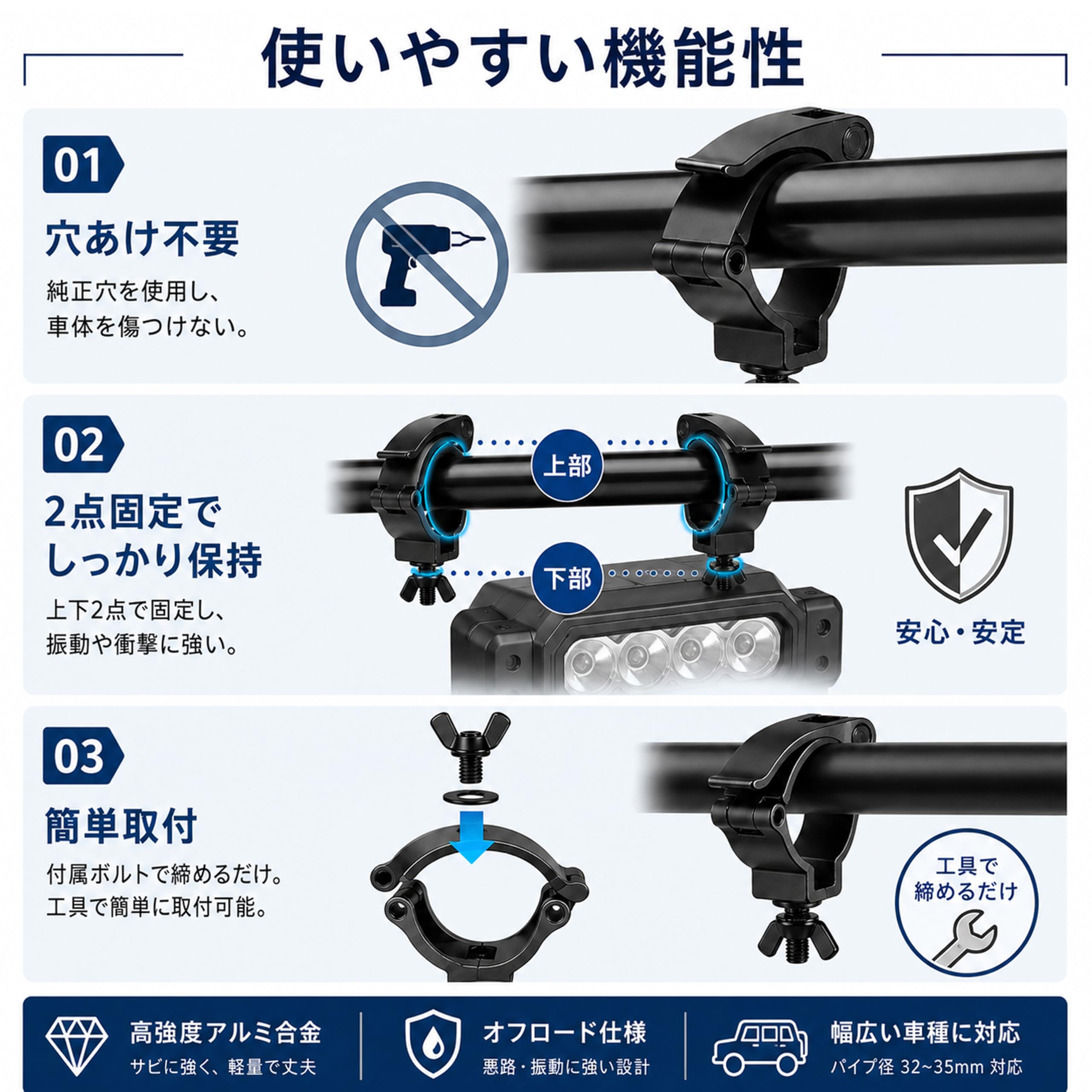 ジムニーJA11で使用　社外スペアタイヤ　ブラケット　スコップホルダ　ホイール表 Amazon | UTTERG スコップホルダー 2 個セット ジムニー専用 JA11 JA12