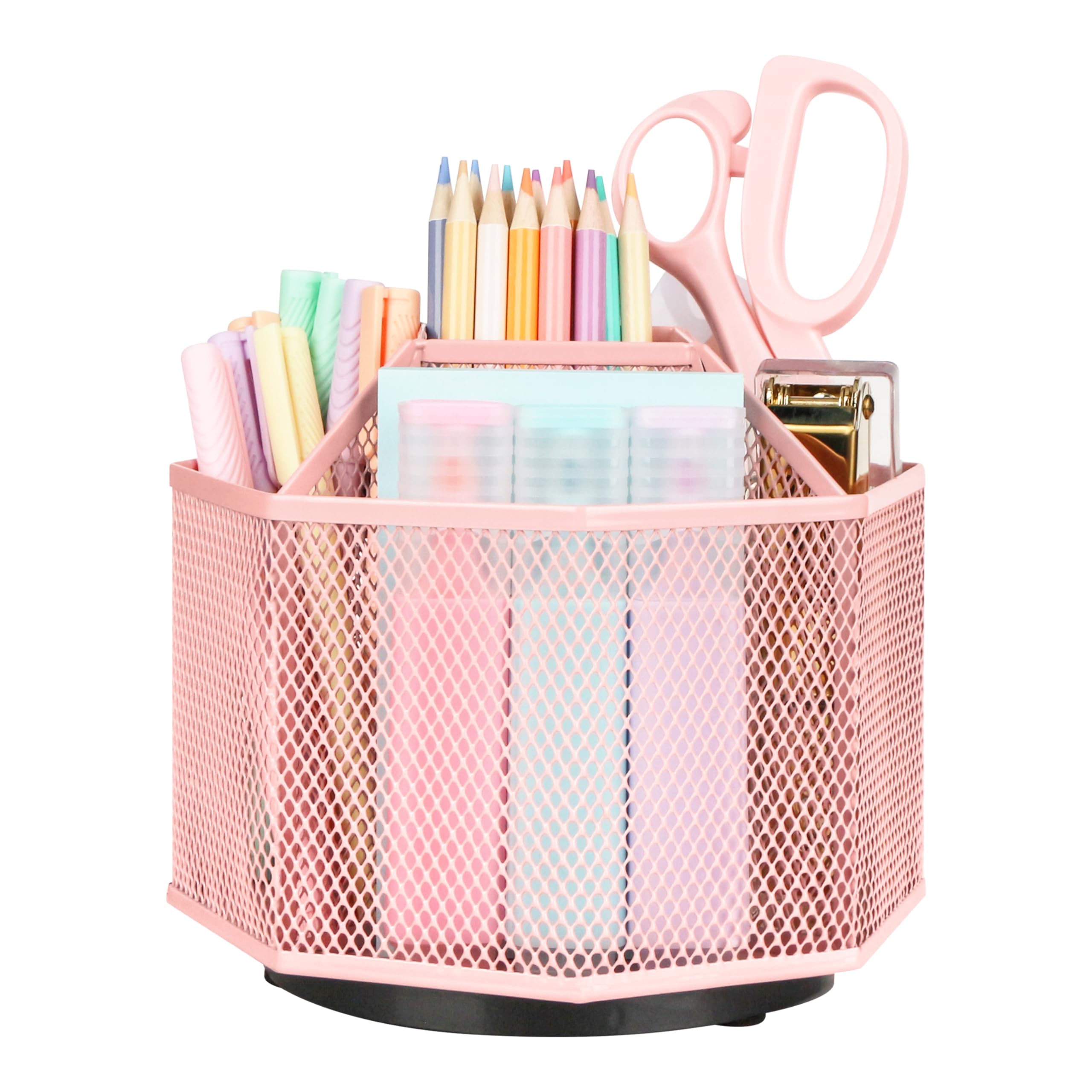 Exerz Desk Organiser/Mesh Desk Tidy Candy/Pen Holder/Multifunctional Organiser 360 Rotating