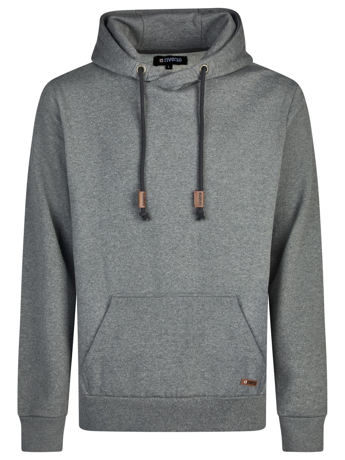 riverso Męski sweter z kapturem RIVJulian, sweter z kapturem, kieszenie typu kangur, krój typu Cross-Over, regularny, bawełna, szary, zielony, czerwony, niebieski, czarny, S M L XL 2XL 3XL 4XL 5XL
