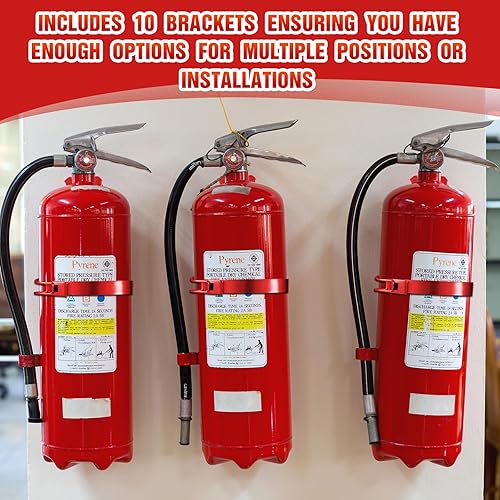 Miniatura 5 de Therwen Soporte de montaje para extintor de incendios de 2.5 libras, 5 libras, soporte de pared para extintor de incendios pequeño, soporte de pared
