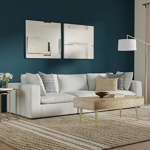 Miniatura 2 de SIMPLIHOME Jasmine - Sofá modular de 3 plazas en tela de rendimiento, color gris nube, 125 pulgadas de ancho, sofá de estilo contemporáneo hecho a