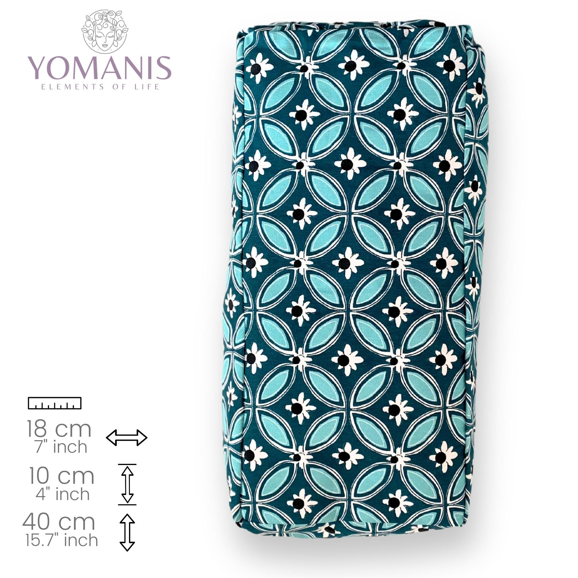 Balisa Cuscino da viaggio Bolster 40 x 18 x 10 cm per yoga e meditazione, imbottitura in cotone, solido e stabile, naturale e biologico, certificato Öko Tex. Ideale per lo yoga in viaggio
