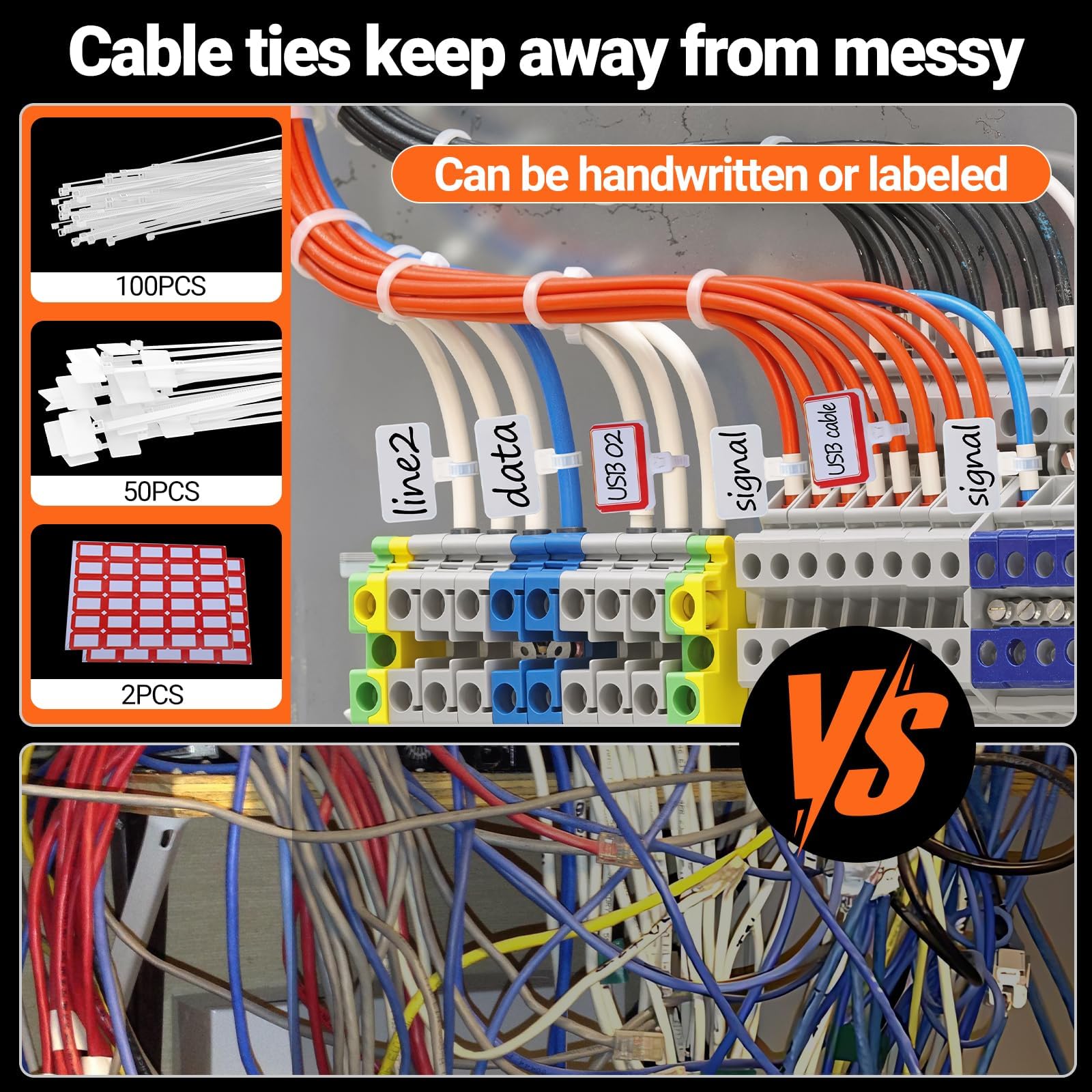 Preciva Pince à Sertir à Cliquet avec 1650 Cosses Electriques, 0,08-16 mm² (AWG28-5), Attaches Colliers de Câble et Papier Étiquette, Hexagonale Pince à Cliquet pour Câbles Isolés/Non Isolés
