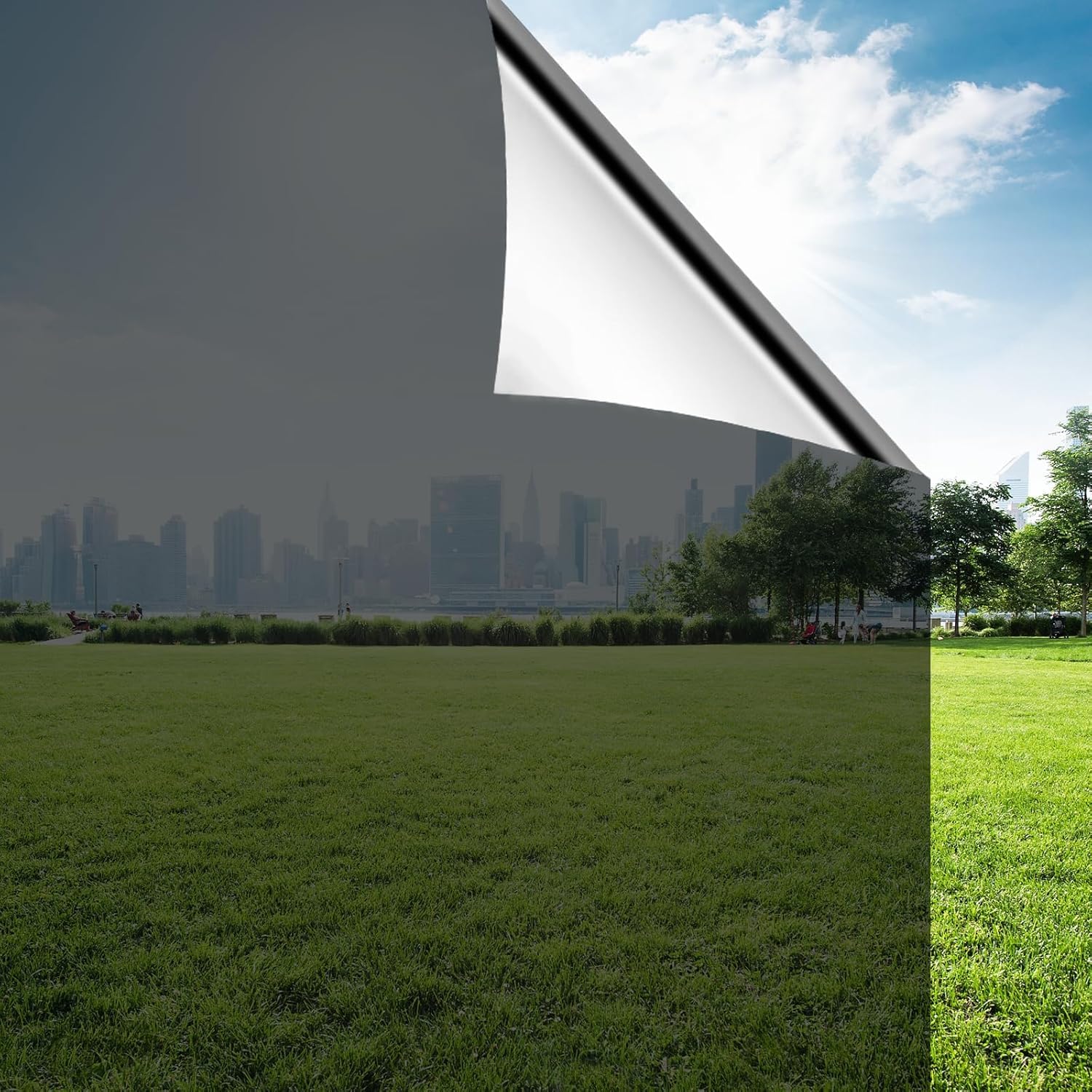 WALLMATE? Window Tinting for Home Privacy Vinyl Window Glass Sun Light Blocking Daytime Privacy Static Cling Reflective Tint Anti. (20 x 40 inch, Blue) — Amazon image 18