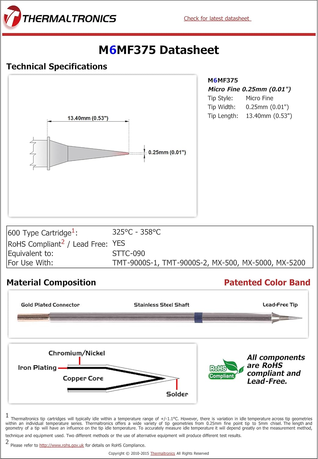 Thermaltronics M6MF375 Datasheet