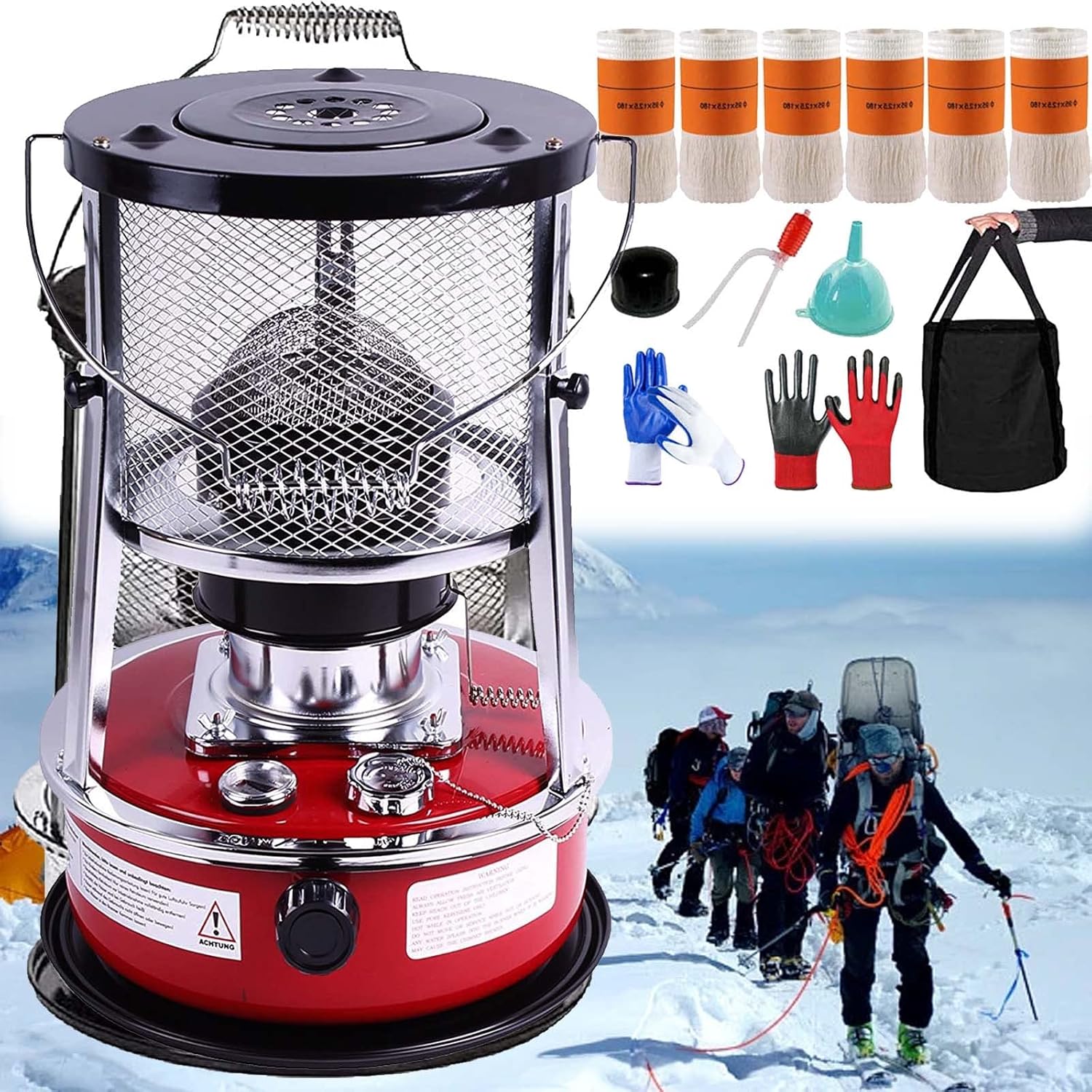 Bofie Petroleum Heater With 6 Replacement Wicks, Camping Kerosene