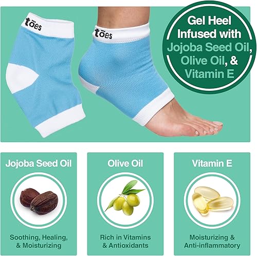Miniatura 2 de ZenToes Calcetines hidratantes de talón 2 pares de calcetines de spa sin dedos con forro de gel para curar y tratar tacones secos y agrietados