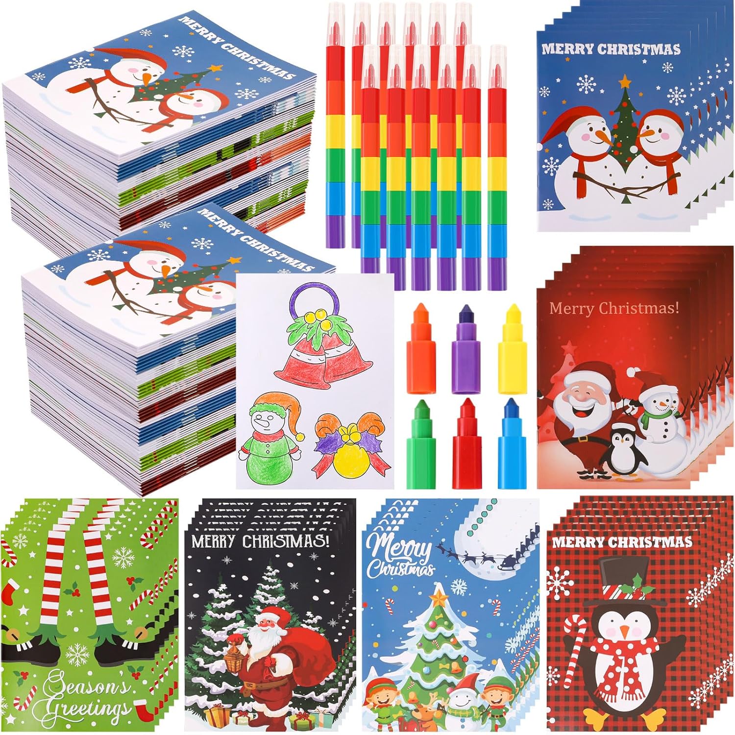 Cholemy 72/96 Pcs Christmas Coloring Books Bulk with