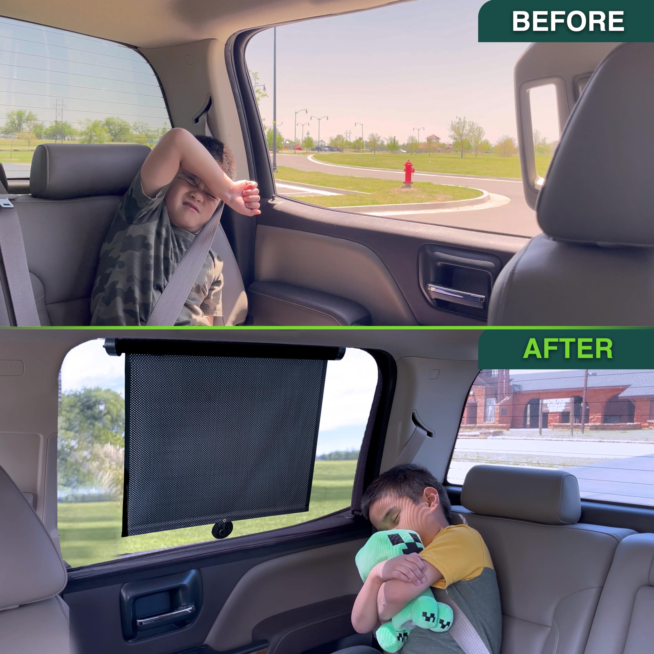 Autovir Tendine parasole per finestrini auto per bambini (2 pezzi) | Tendine parasole per finestrini laterali auto per bambini | Parasole per finestrini laterali per auto per bambini per protezione