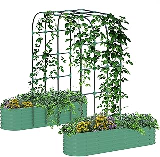 10 Planters With Trellis Ideas for Small Patios and Vertical Gardens 101 Expandable Arch Trellis Raised Bed Kit – 95