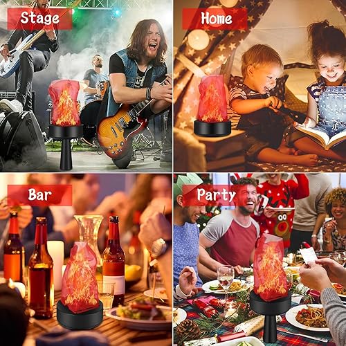 Miniatura 7 de Fuego falso 3D recargable por USB, luz de fuego falsa portátil, luz de llama falsa eléctrica, lámpara de llama falsa, fogata eléctrica de Halloween,