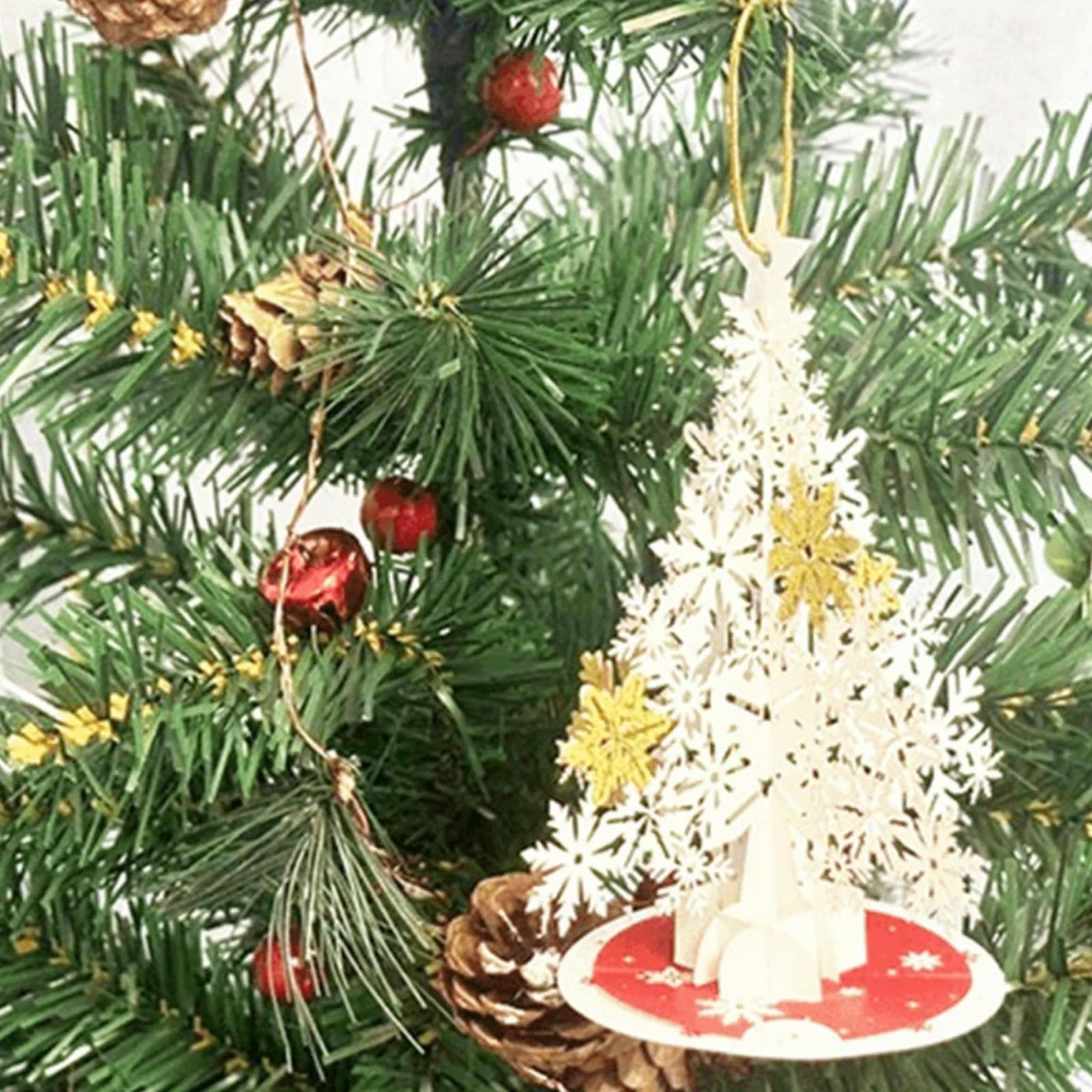 3D Popup Karten Weihnachten Schneeflocke Baum Grußkarte mit Umschlag für Neujahr Hochzeit Verlobung Einladung Postkarten