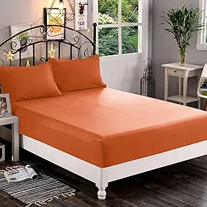 Elegant Comfort 1500 Premium Hotel Quality 1-Piece Fitted Sheet, Softest Quality Microfiber-Deep Pocket up to 16 inch,Wrinkle and Fade Resistant, Twin/Twin XL, Coral