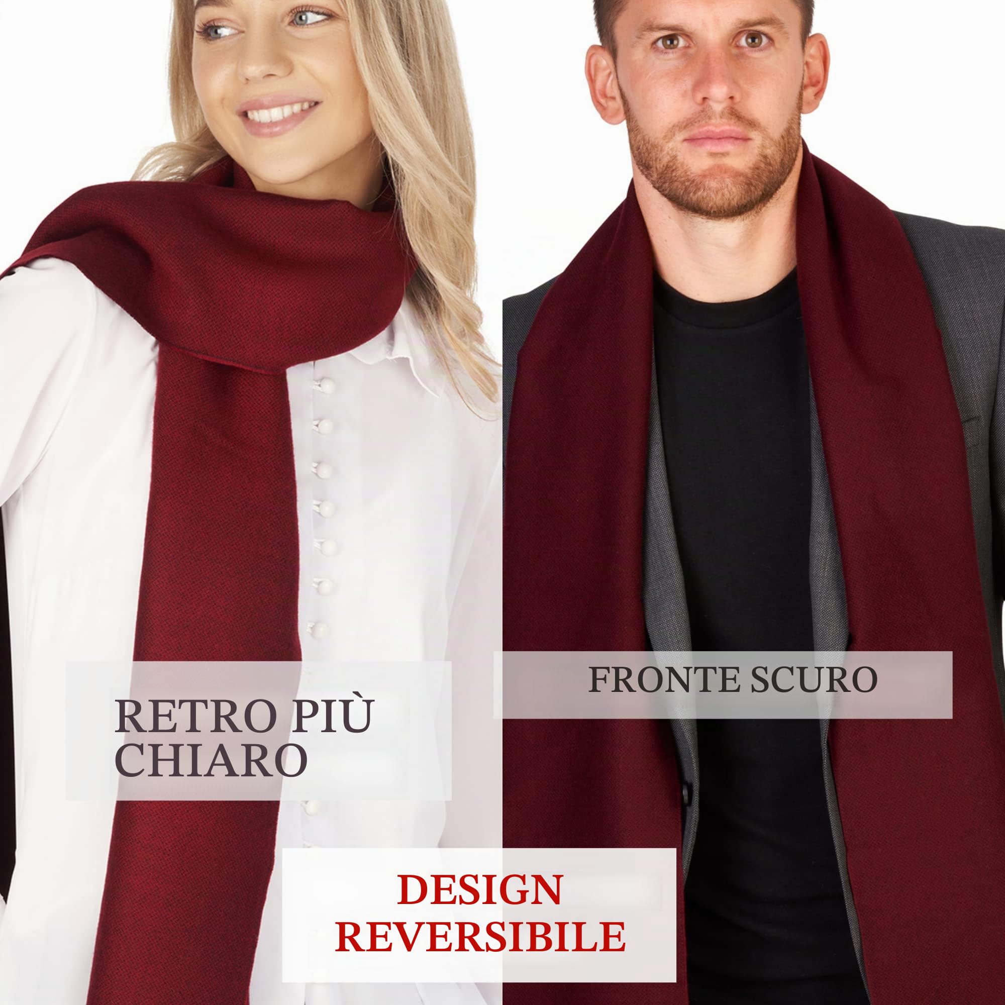 LOVARZI Raffinata Sciarpa in Lana Merino - Sciarpe Invernali per Uomo e Donna - Made in Italy