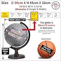 Vista 4 de Mapsoft Prime - Globo lunar gris iluminado, 11.8 in, MI-30