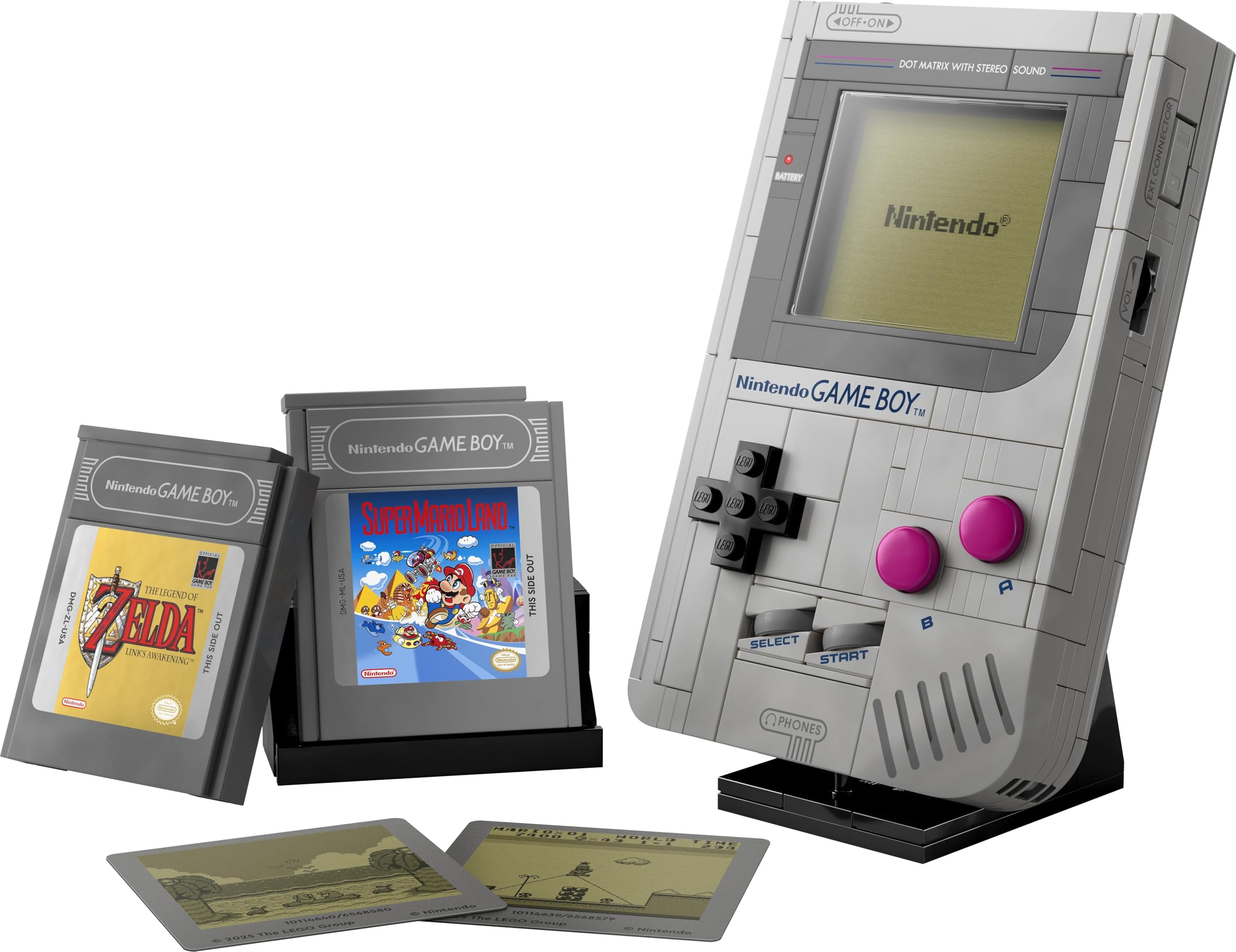 LEGO Game Boy, zestaw dla dorosłych, pomysł na prezent dla graczy, model kolekcjonerski dla mężczyzny i fanów retro gier Nintendo, replika konsoli z Game Pakami i ekranami soczewkowymi 72046