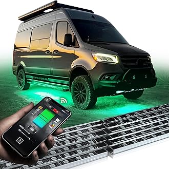 Aura Pro RV Exterior Underglow Lights with APP & Remote Control, RGB Multicolor Music Sync, 12V Waterproof Rigid Aluminum LED Light Bar, Outdoor Neon Accent Underbody Kit for Camper Motorhome