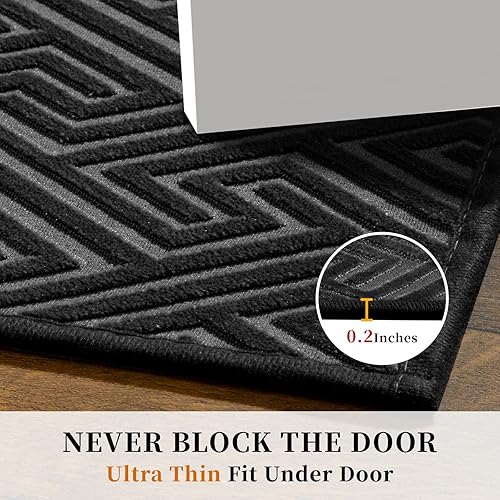 Miniatura 5 de YIHOUSE Alfombras de baño de 24 x 17 pulgadas, ultrafinas y antideslizantes, de secado rápido, absorbentes, para suelo de baño (negro, 24 x 17