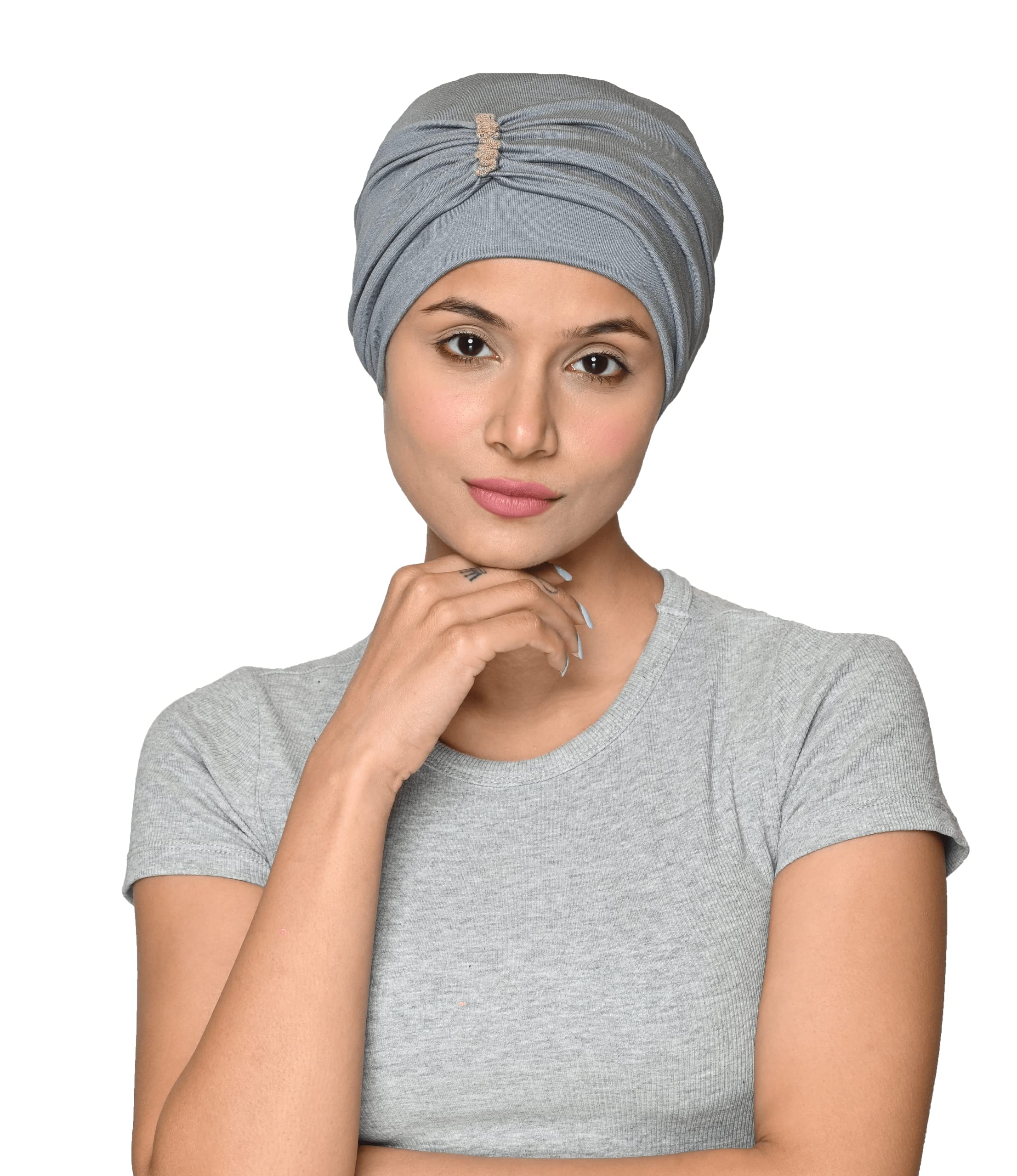 Women's Bamboo Viscose Iris Cap Free Cap Chemo Hair Loss (HS122_Multicolor)