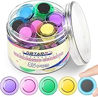 Grtard 45 Pack Colorful Round Fridge Magnets - Strong 1.18" Whiteboard Magnets for Fridge, Office, School, Home Organization