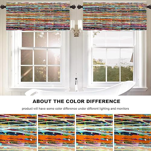 Miniatura 298 de Cenefas de cocina modernas con patrón de cobre marrón dorado para ventanas, cenefas opacas abstractas de marcas de arañazos y cortinas opacas