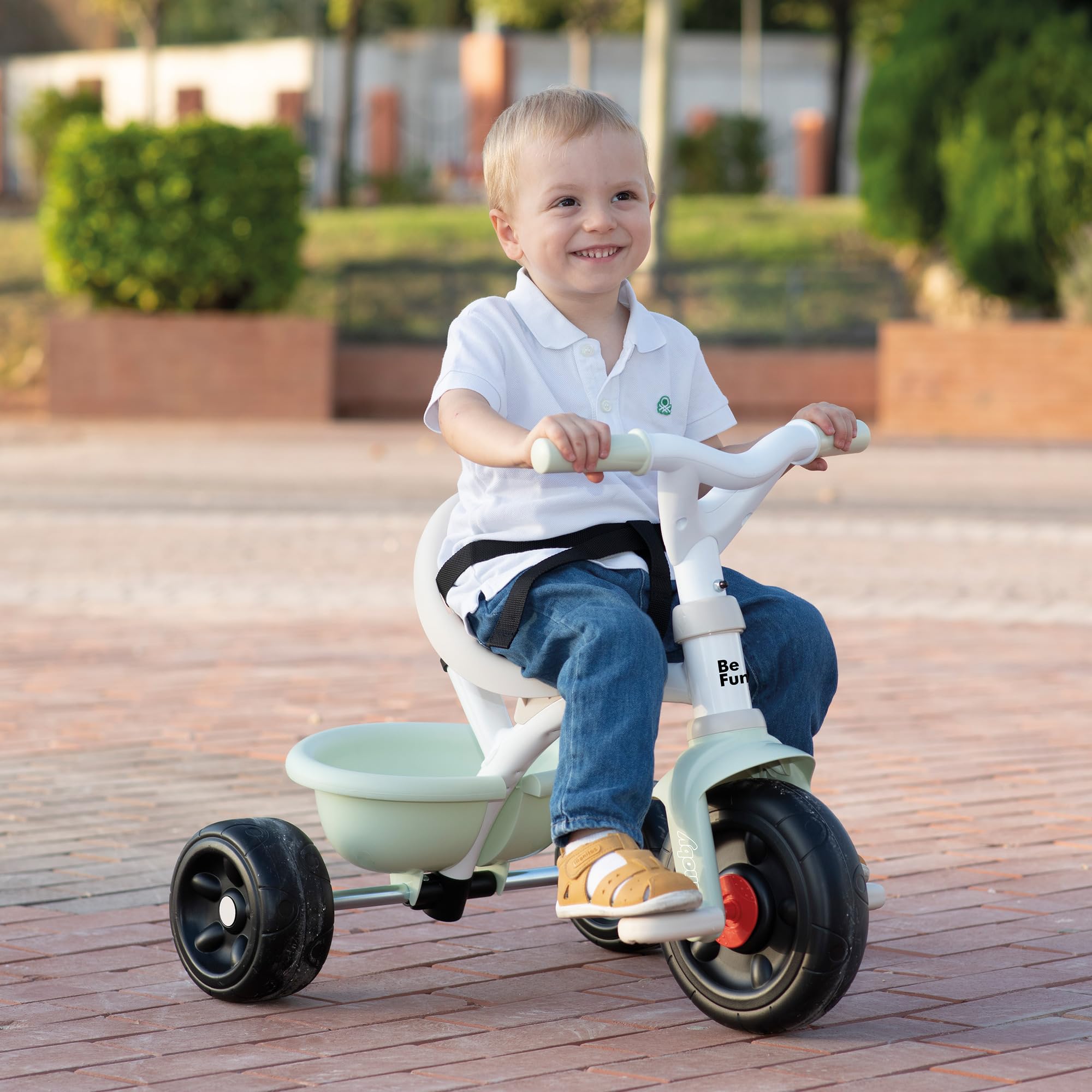 Smoby - Triciclo Be Fun Confort - 3 in 1 Evolutivo - Maniglione Parentale Regolabile a 3 Altezze - Seduta Regolabile - Dai 10 Mesi ai 3 Anni - Prodotto in Spagna