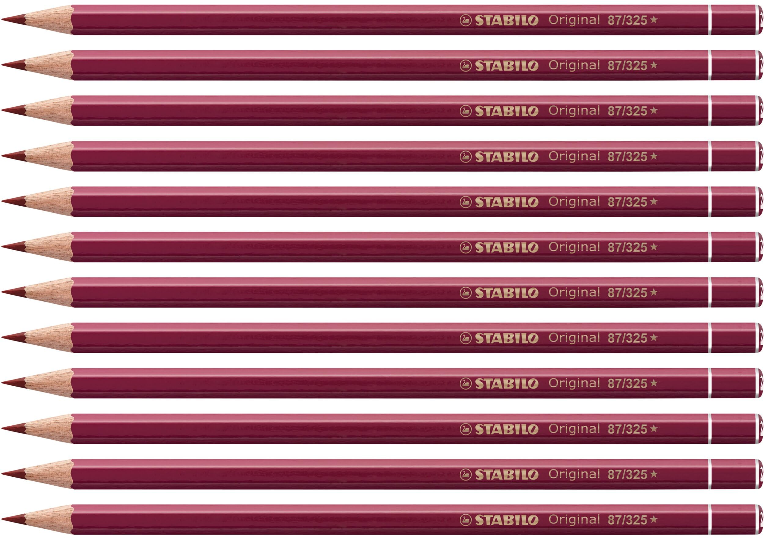 Premium Colouring Pencil - STABILO Original - Pack of 12 - crimson red deep