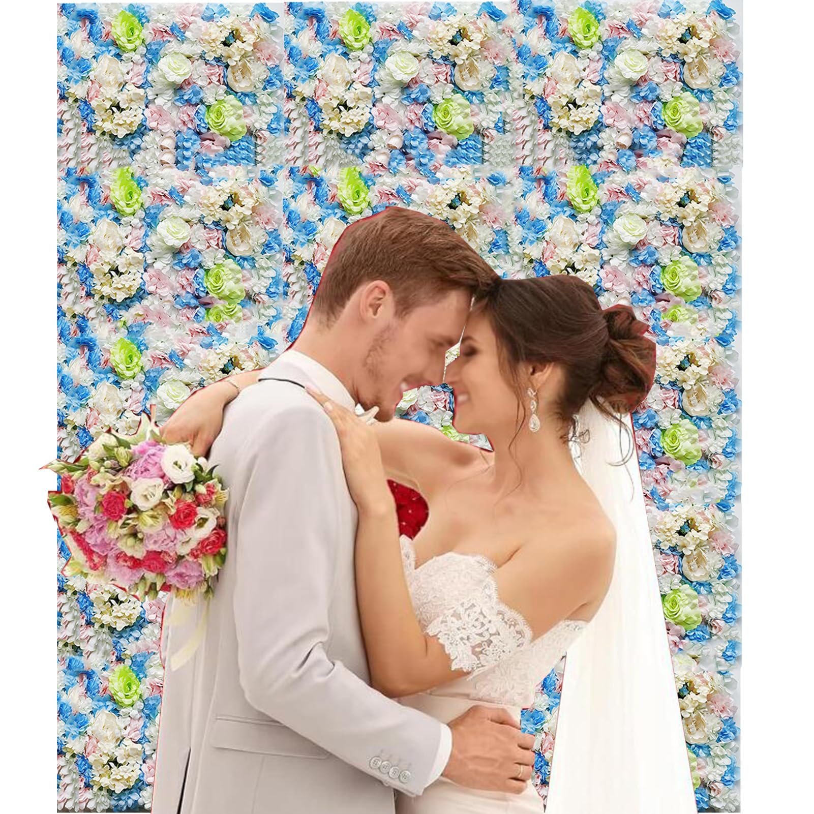 Künstliche Blumenwand, Seidenrosenwand, 60 X 40 cm, Für Hochzeiten, Bühnenhintergrunddekoration, 2 Stück