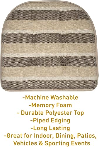 Miniatura 125 de Sweet Home Collection Cojines de espuma viscoelástica para silla, goma antideslizante y parte trasera de goma antideslizante en forma de U de 17 x