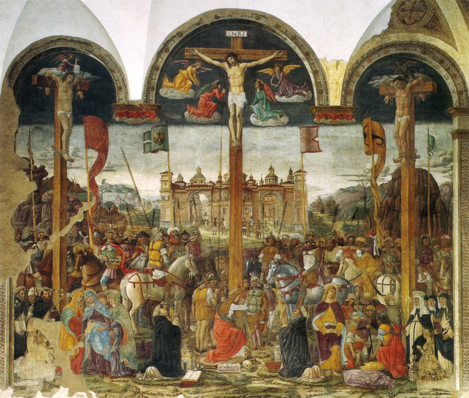 POSTERIIk Vintage Print Pop Art Landscape Artwork Montorfano Crocifissione by Leonardo Da Vinci Art Prints for Office Home Decor 60x90cm