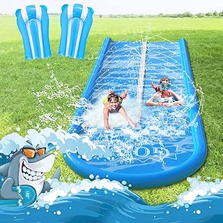 180°|Slip ‘N Slides Test by CPST Racing Lawn Water Slide with 2 Boogie Board|20x6ft 11lb Inflatables Water Slides for Kids...