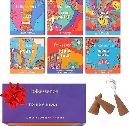 Miniatura 11 de Folkulture Conos de incienso (120 conos) Juego de 6 conos de insencia de primera calidad para sueño profundo, relajación, aromaterapia, regalos