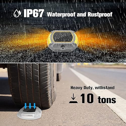 Miniatura 4 de VOLISUN - Juego de 16 luces solares para la entrada (12 unidades de luces hexagonales blancas+4 paquetes de 2 colores en 1 luces de muelle (blanco y