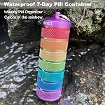 Weekly Metal Pill Organizer, Waterproof 7-Day Pill Container for Outdoor Travel. Aluminum Pill Case That is Shockproof and Has Large Compartments for Storing Vitamins, Fish Oil. Emergency Pills