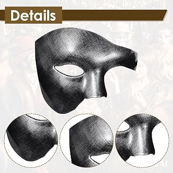 OIDEA Masquerade Mask for Men: Phantom Of The Opera Mask Plastic Costume Party Prom Ball Mardi Gras Venetian Half Face Mask