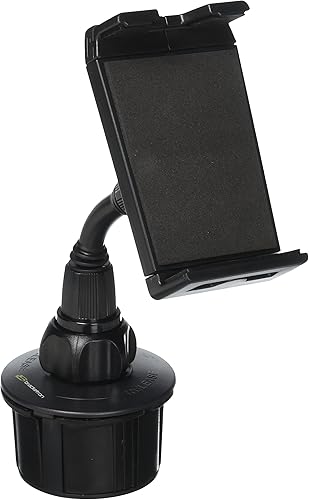Bracketron Soporte para portavasos de coche para teléfono inteligente y tableta estilo Phablet TomTom Magellan iPhone X 8 Plus iPad Samsung Galaxy