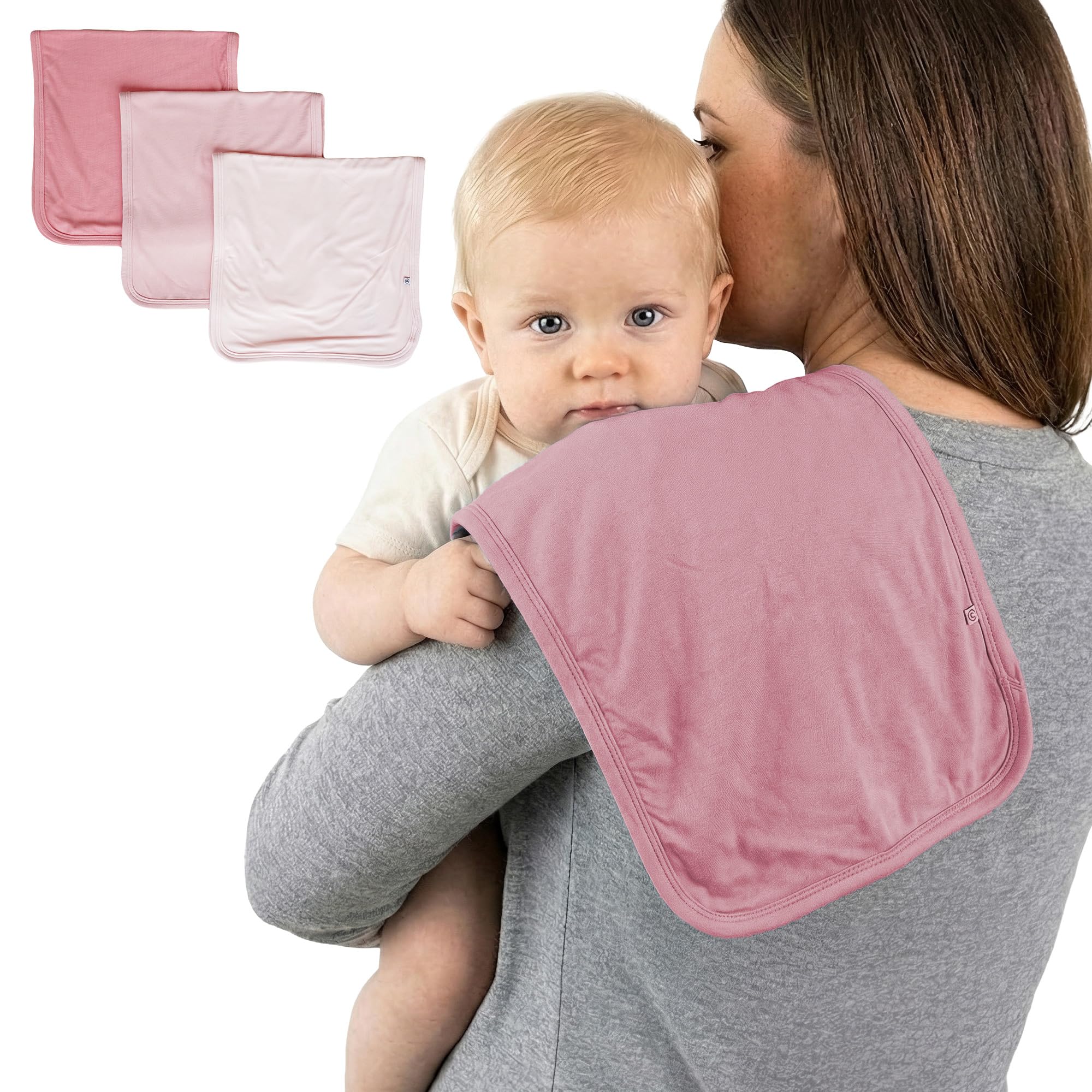 Caden Lane Premium Baby Burp Cloths, Ultra Soft & Absorbent, Gender Neutral for Newborn, Boy & Girl, Essentials for Feeding & Teething, Machine