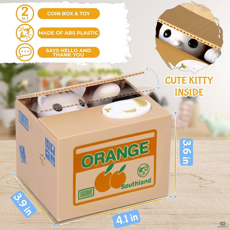 Amazon.com : White Cat Hello Kitty Piggy Bank - Coin Counter