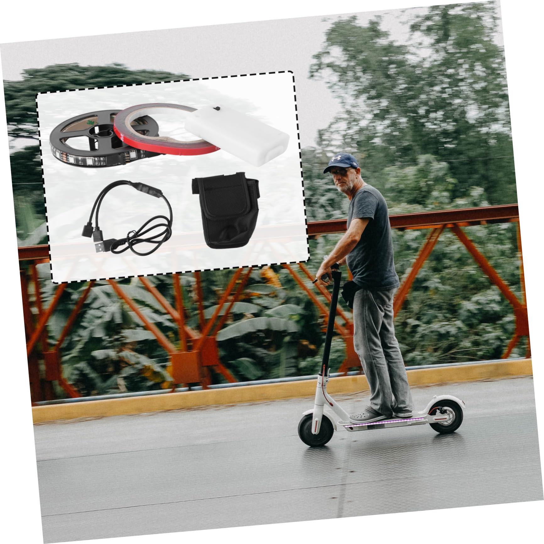 Sosoport 3 Piezas De Accesorios para Scooter Barra De Luces Led para Scooter Accesorios para Scooter Piezas para Scooter Reequipamiento Elegante para Scooter.