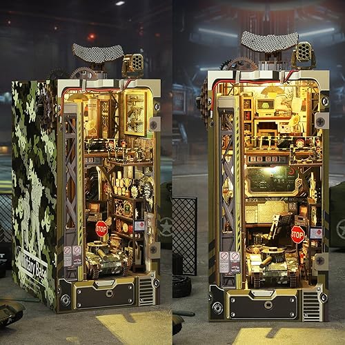 Miniatura 24 de ISSEVE Kits en miniatura de rincón de libros para adultos, rompecabezas de madera 3D, casa de muñecas, kit de casa en miniatura para decoración