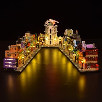 LightGo LED Lighting Kit for Lego 76444 Compatible with Diagon Alley Wizarding Shops Building Set - Models Not Included Classic Version