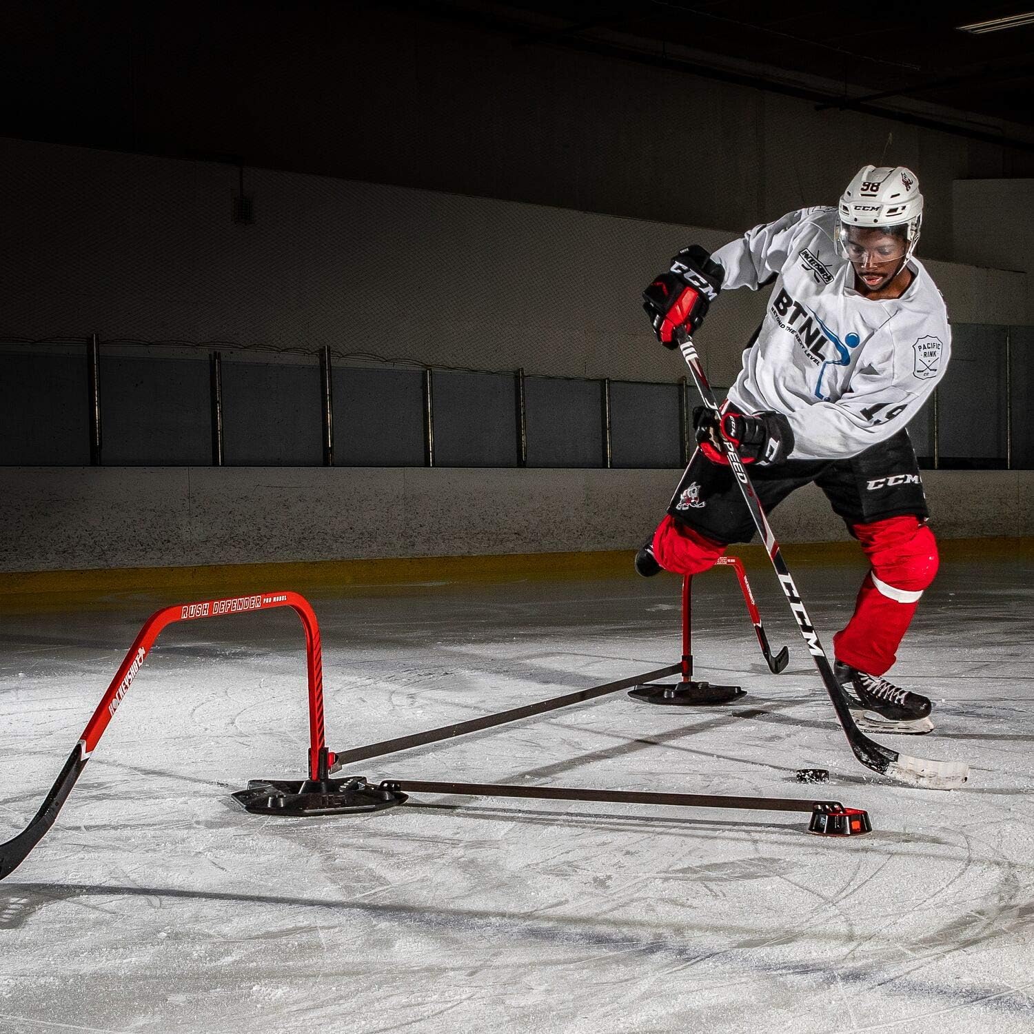 HockeyShot Speed Deke Pro- Stickhandling Training Aid for Hockey- Equipment for Puck Control- 16” Shaft : Sports & Outdoors