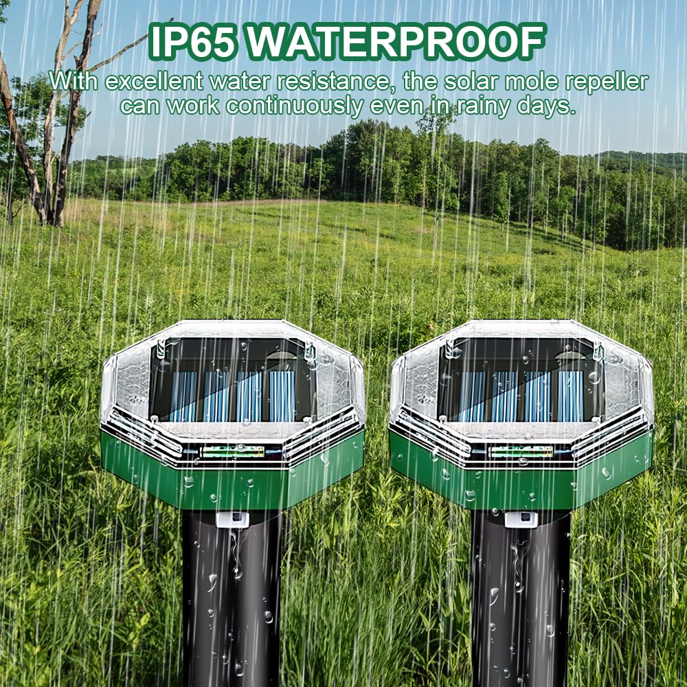 Repelente Solar de Topos, Repelente Solar de Topos, Paquete de 8, ahuyentador de Topos Solar para la expulsión de Topos, Ardillas de Tierra y Ratones de Campo de Jardines y Zonas Verdes