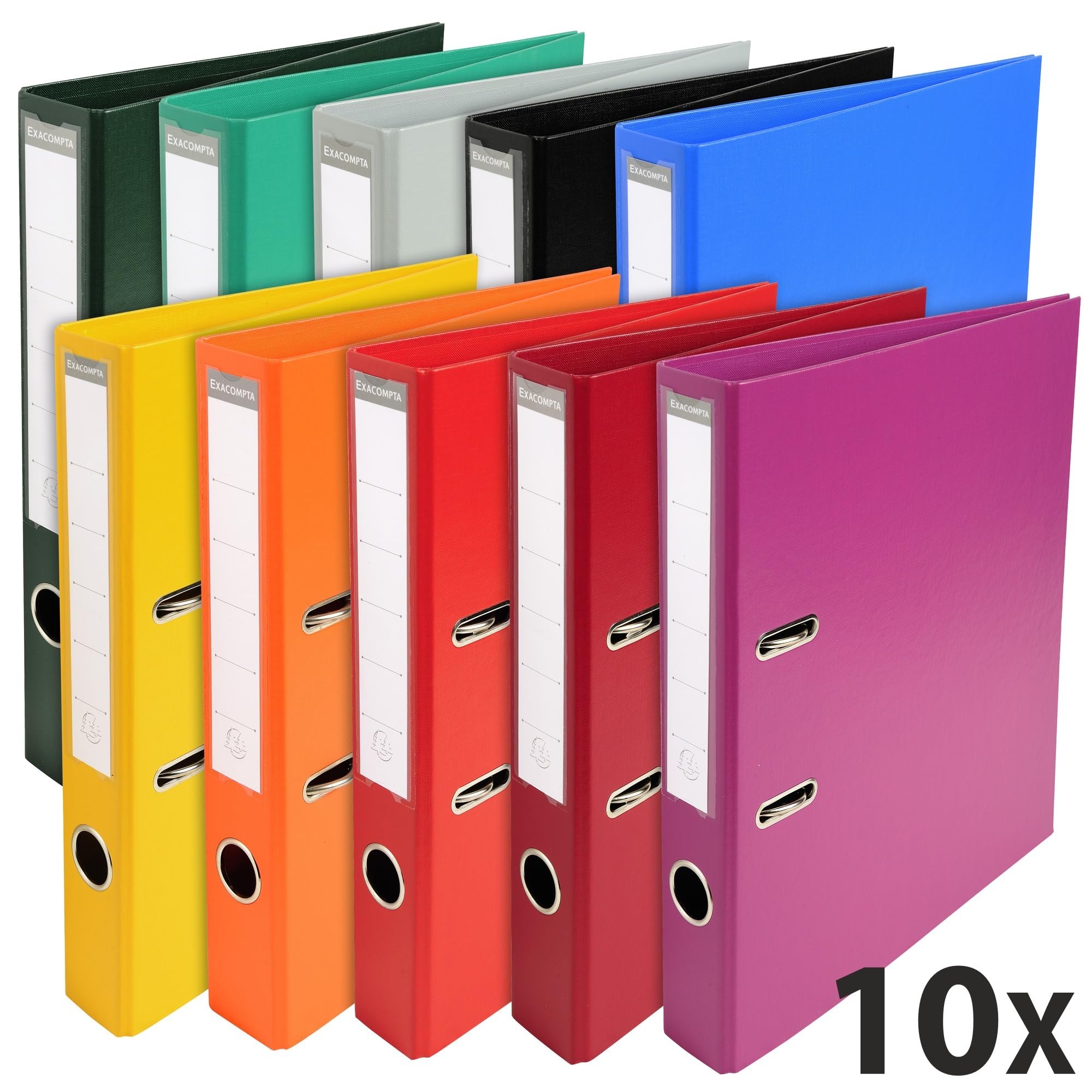 Classeur a levier pvc a4 dos de 50 mm, paquete con 10 unidades, colores surtidos