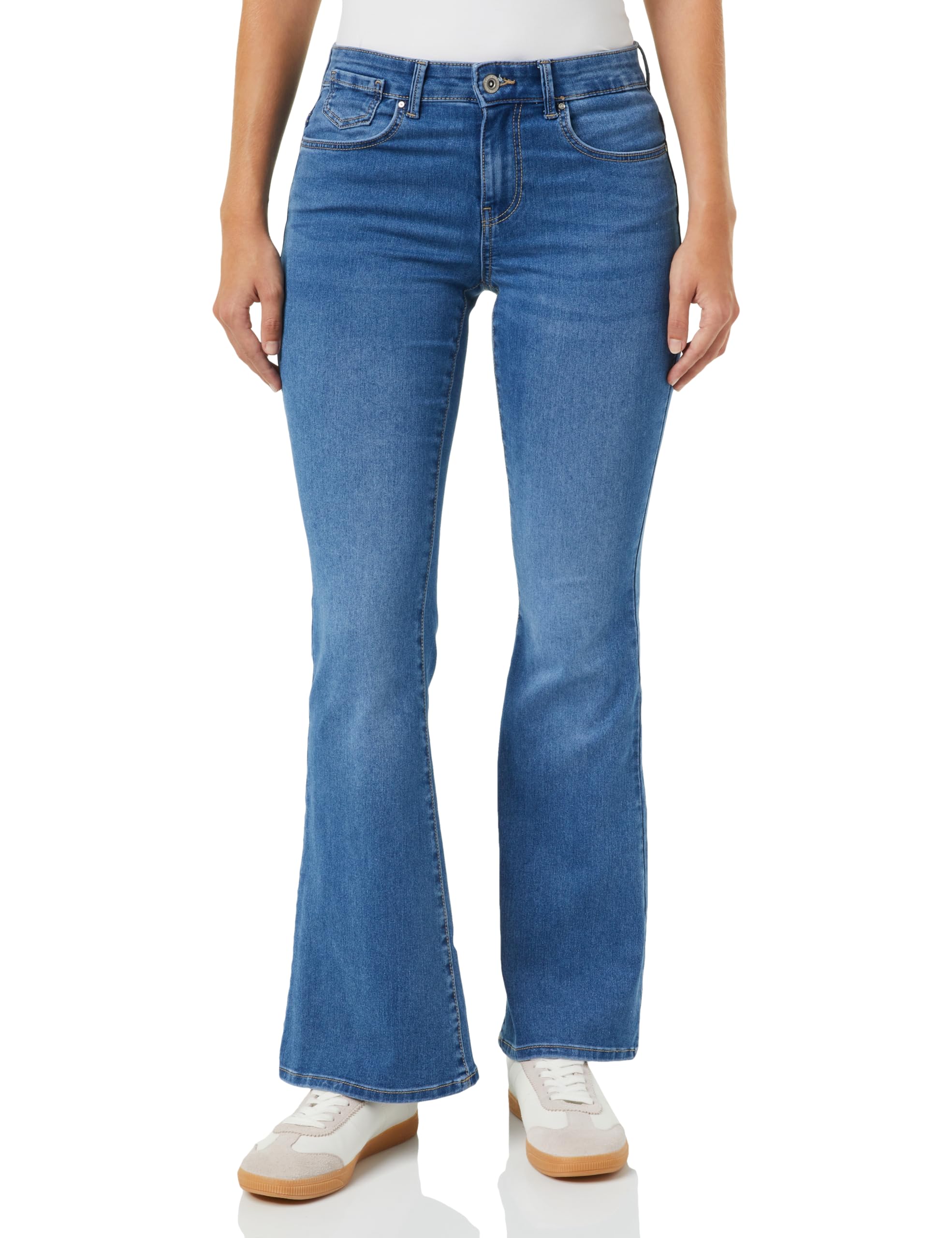 ONLY Women's Onlreese Reg Retro Flared Dnm Box Jeans , Light Medium Blue Denim.,30W / 32L