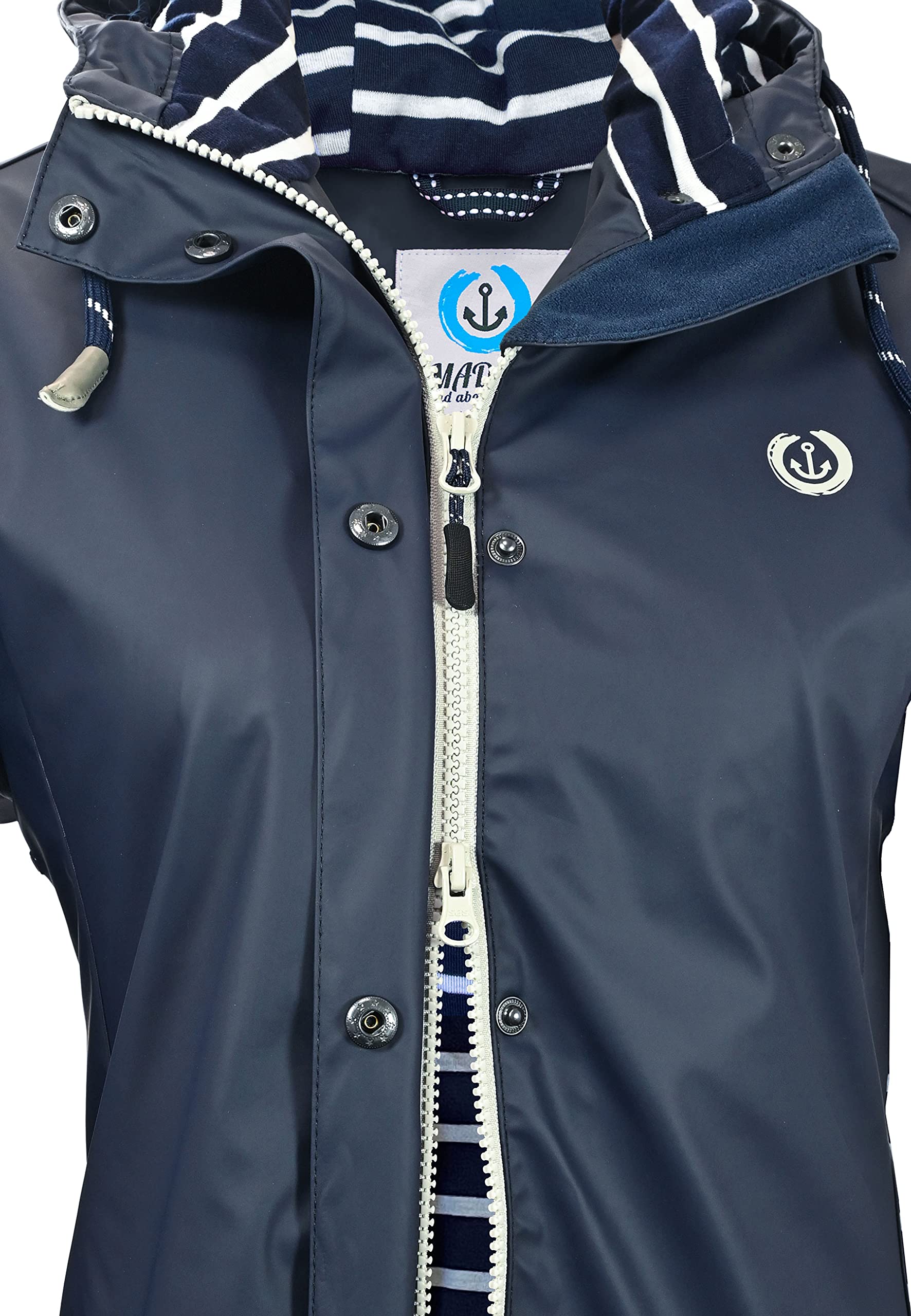MADSea Friesennerz 620 - Chubasquero para mujer (impermeable, resistente al viento, con forro interior marítimo), color blanco y azul