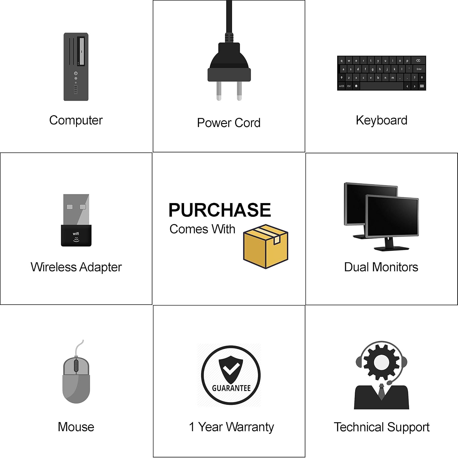 HP Elite Desktop Computer, Intel Core 2 Duo 2.9 GHz, 8 GB RAM, 1 TB SATA HDD, Keyboard & Mouse, WiFi, Dual 19in LCD Monitors (Brands Vary), DVD, Windows 10 (Renewed)