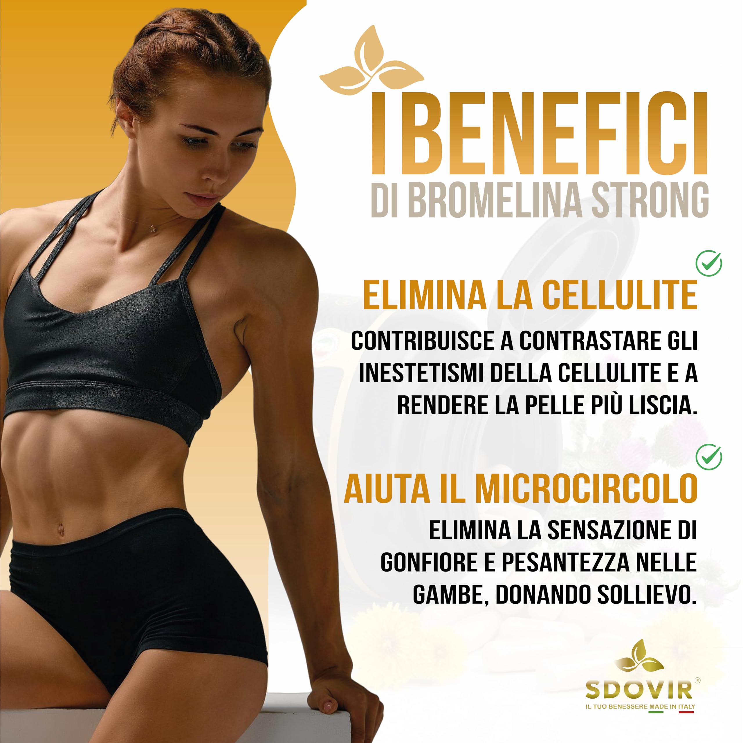 Bromelina Forte Drenante, con Tarassaco e Cardo Mariano, Alto Dosaggio 2500 GDU/g, Anticellulite Forte, Microcircolo Gambe, Gastroprotetta, Detox Fegato, 120 Capsule - Bromelina Strong